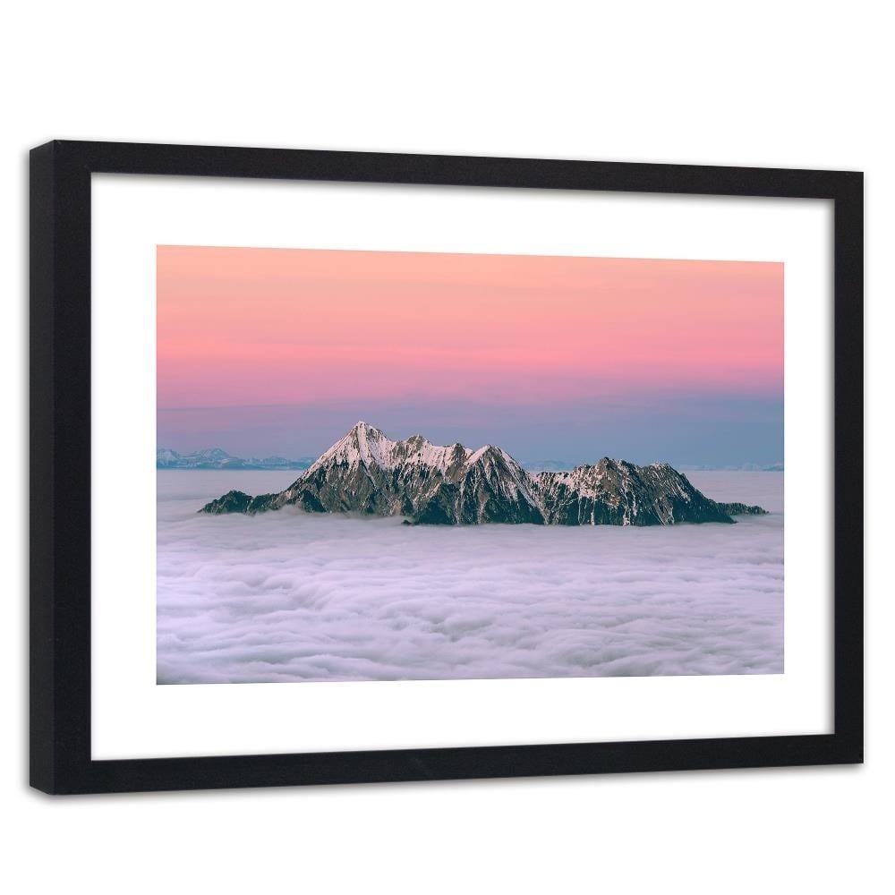 Glezna melnā rāmī - Peaks Above The Clouds  Home Trends