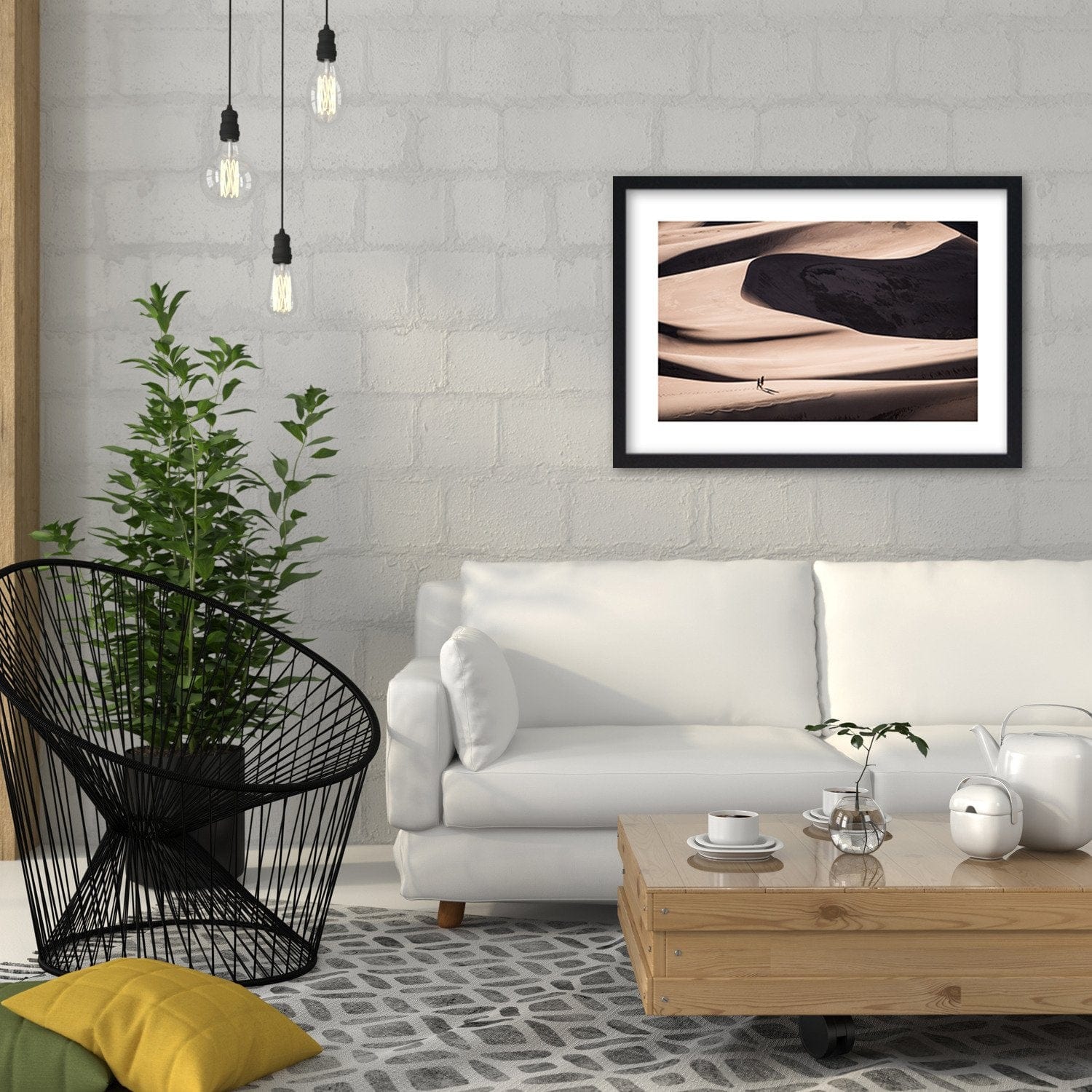 Glezna melnā rāmī - People In The Desert  Home Trends