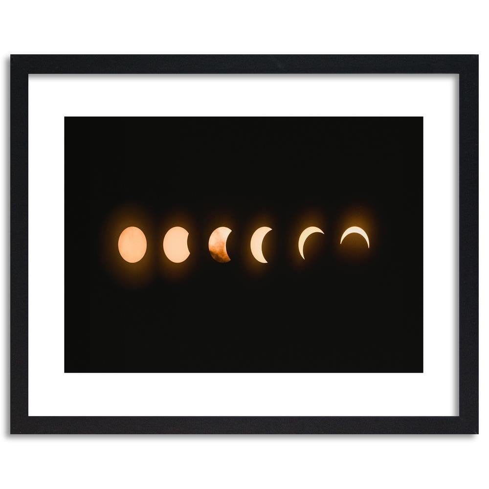 Glezna melnā rāmī - Phases Of The Moon Eclipse  Home Trends
