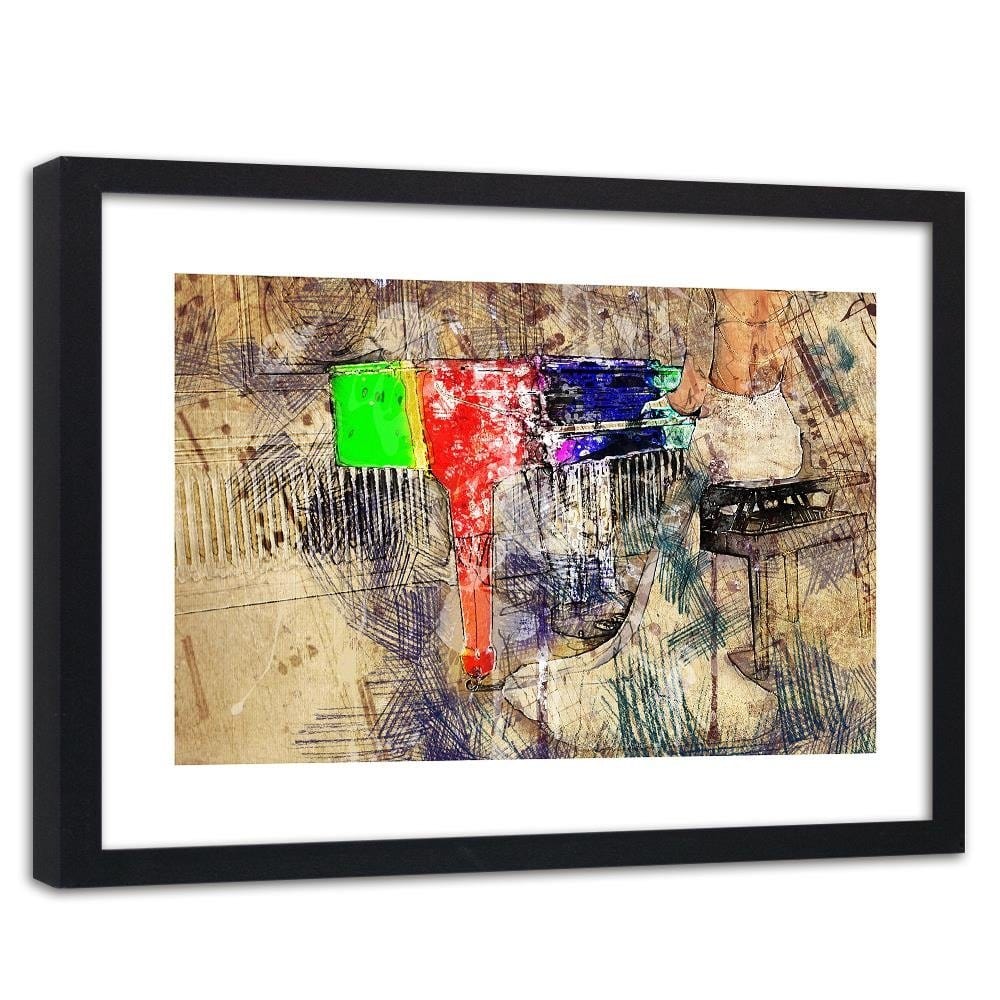 Glezna melnā rāmī - Pianist Abstraction  Home Trends