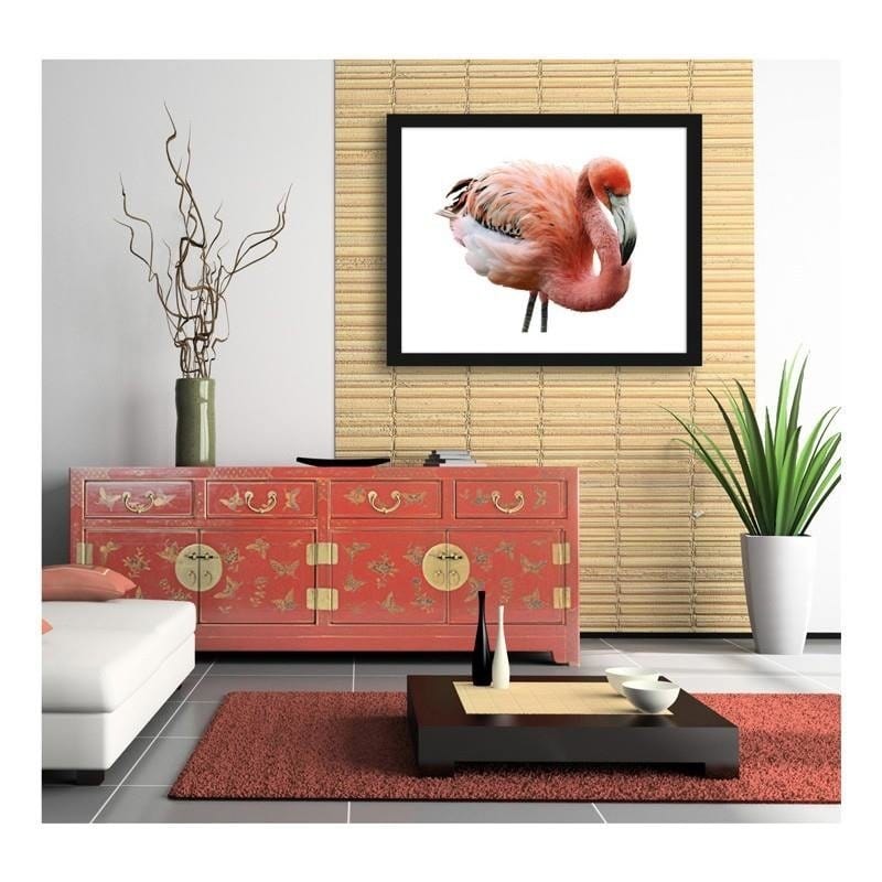 Glezna melnā rāmī - Pink flamingo  Home Trends