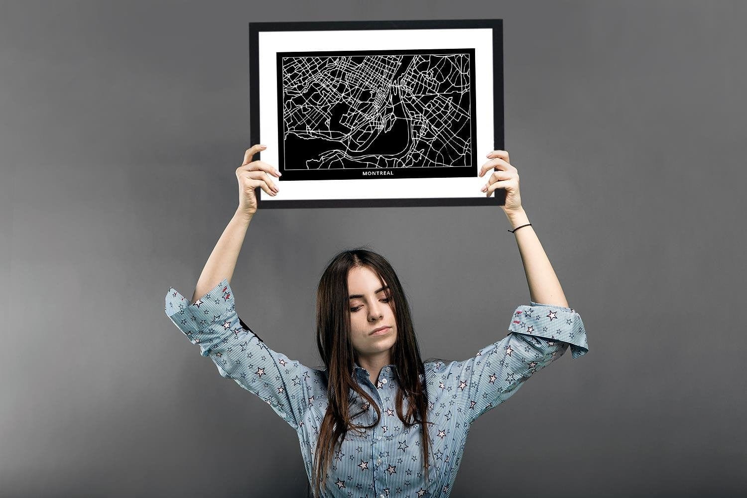 Glezna melnā rāmī - Plan Of Montreal  Home Trends