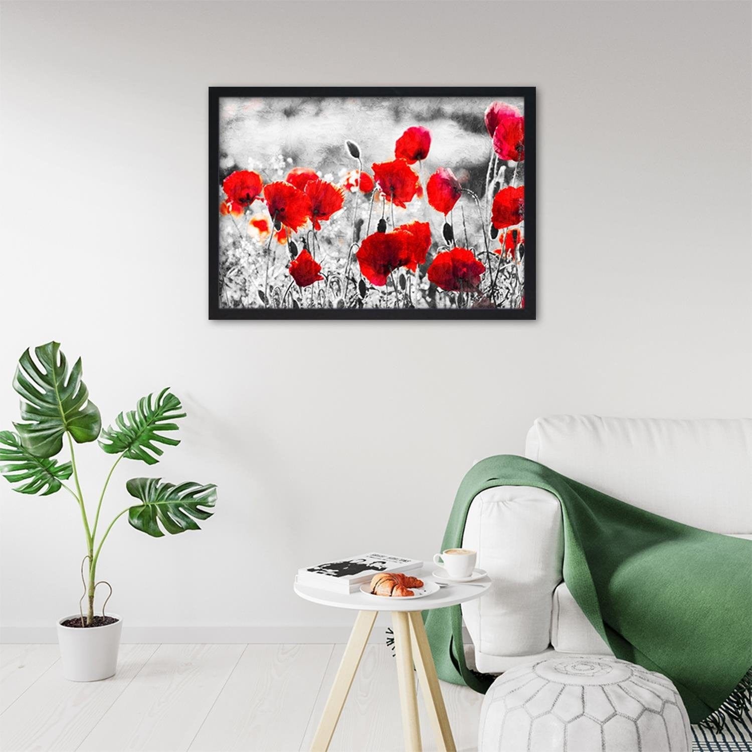 Glezna melnā rāmī - Poppy Flowers 2  Home Trends