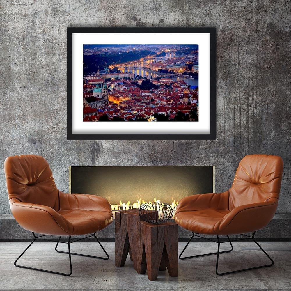 Glezna melnā rāmī - Prague At Dusk  Home Trends