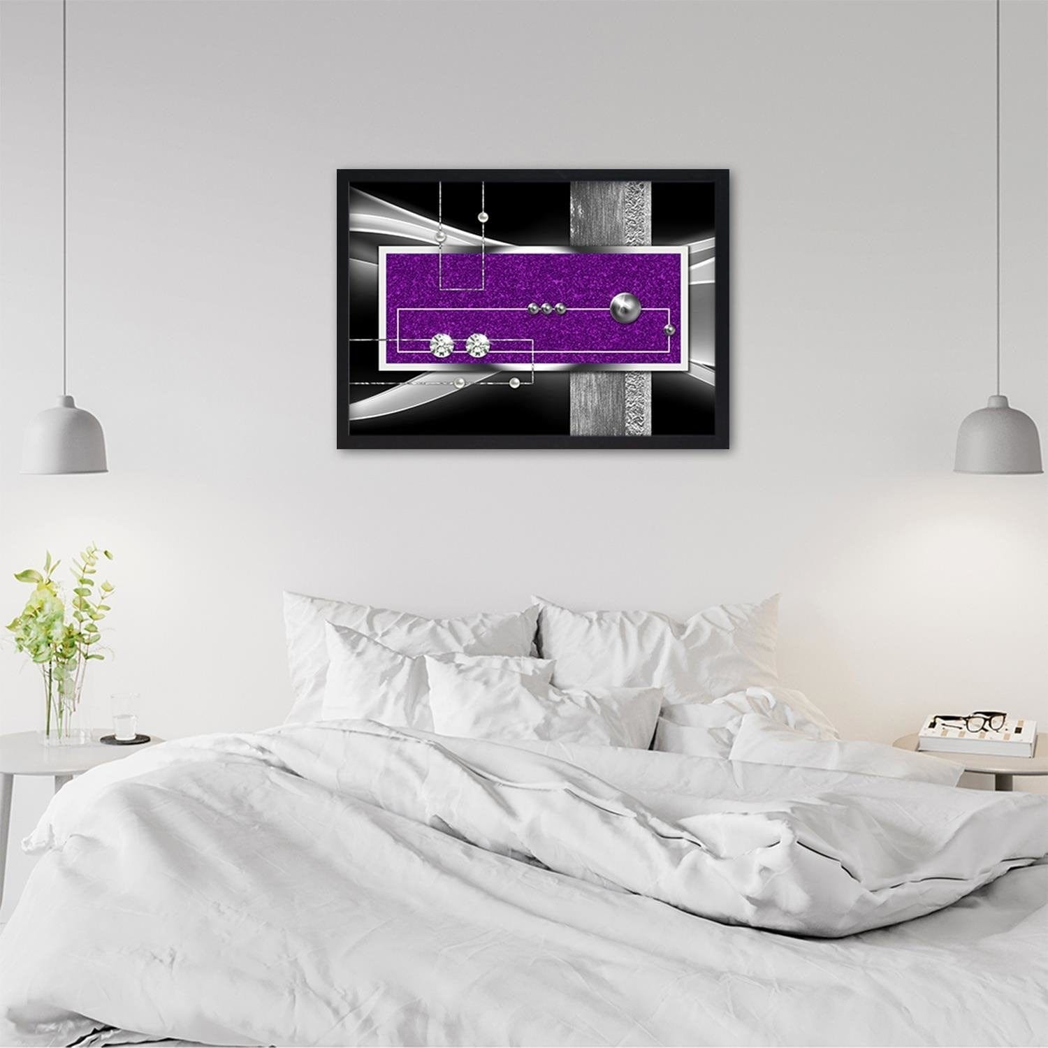 Glezna melnā rāmī - Purple Abstraction  Home Trends