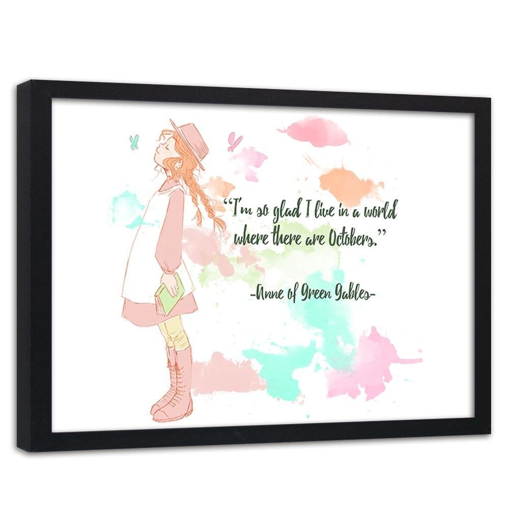 Glezna melnā rāmī - Quote Anne Of Green Gables 2  Home Trends