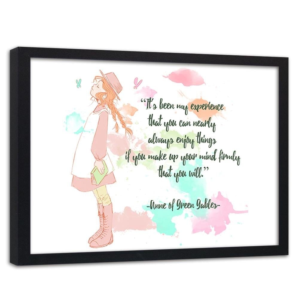 Glezna melnā rāmī - Quote Anne Of Green Gables  Home Trends