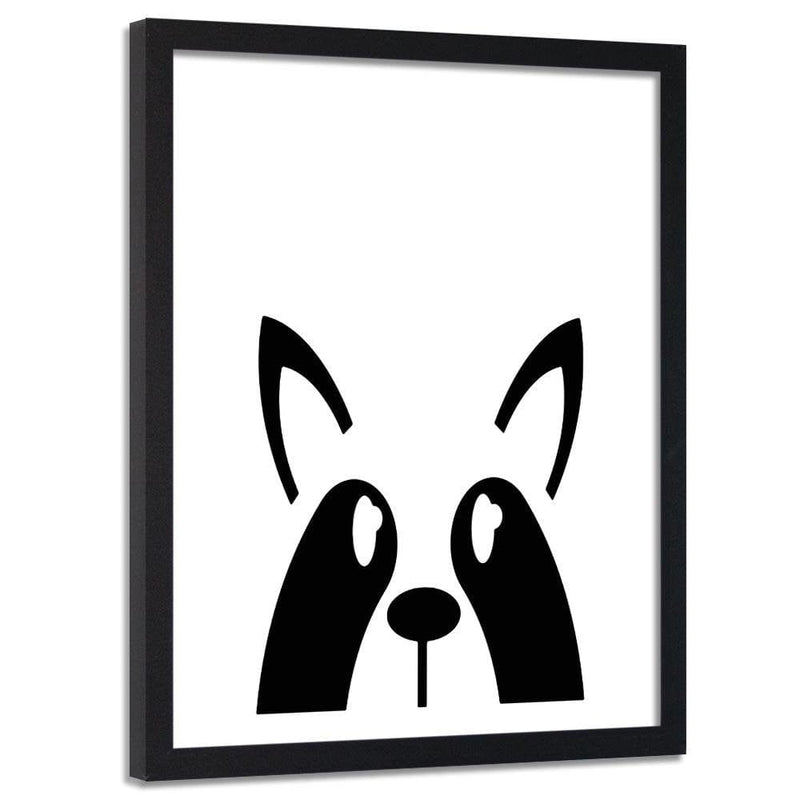 Glezna melnā rāmī - Raccoon  Home Trends