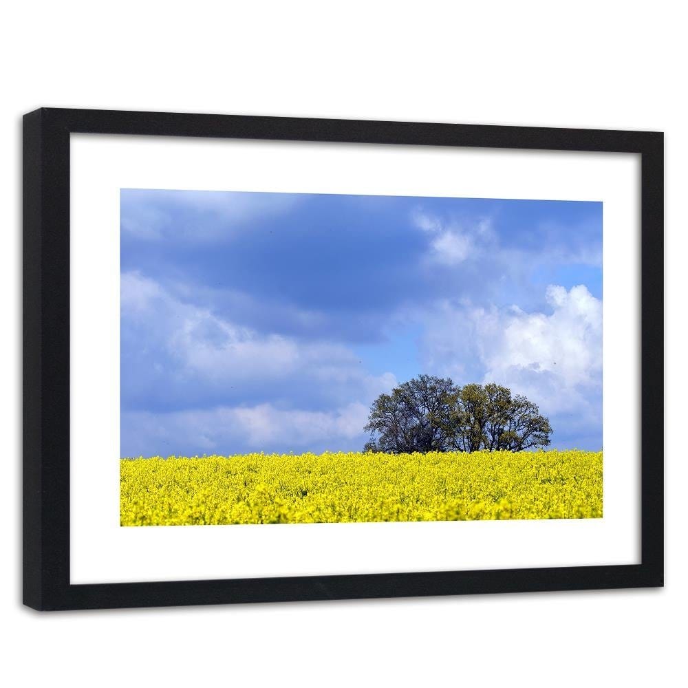 Glezna melnā rāmī - Rapeseed And Trees  Home Trends