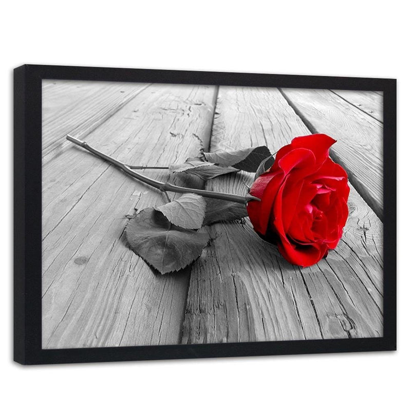 Glezna melnā rāmī - Red Rose  Home Trends