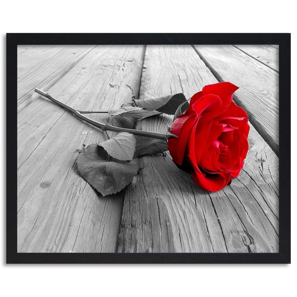 Glezna melnā rāmī - Red Rose  Home Trends