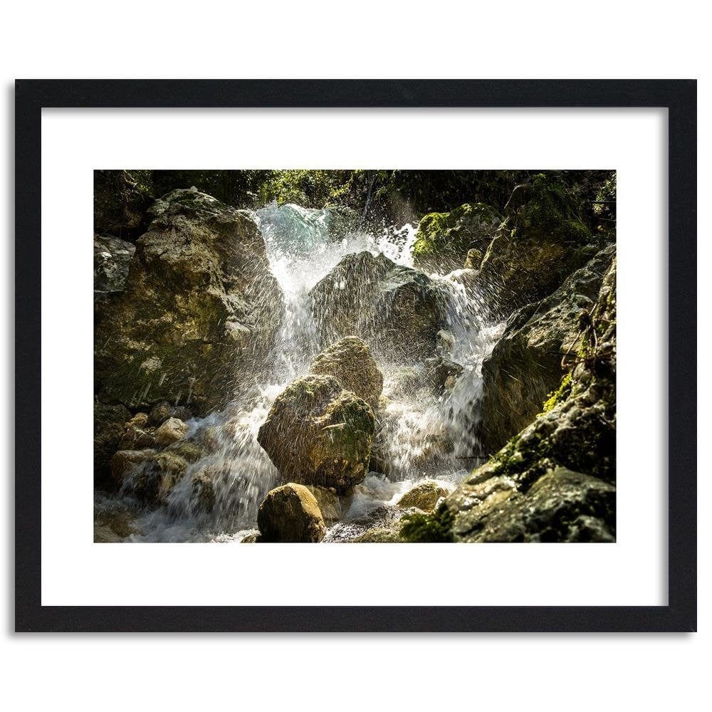 Glezna melnā rāmī - Rushing Waterfall  Home Trends