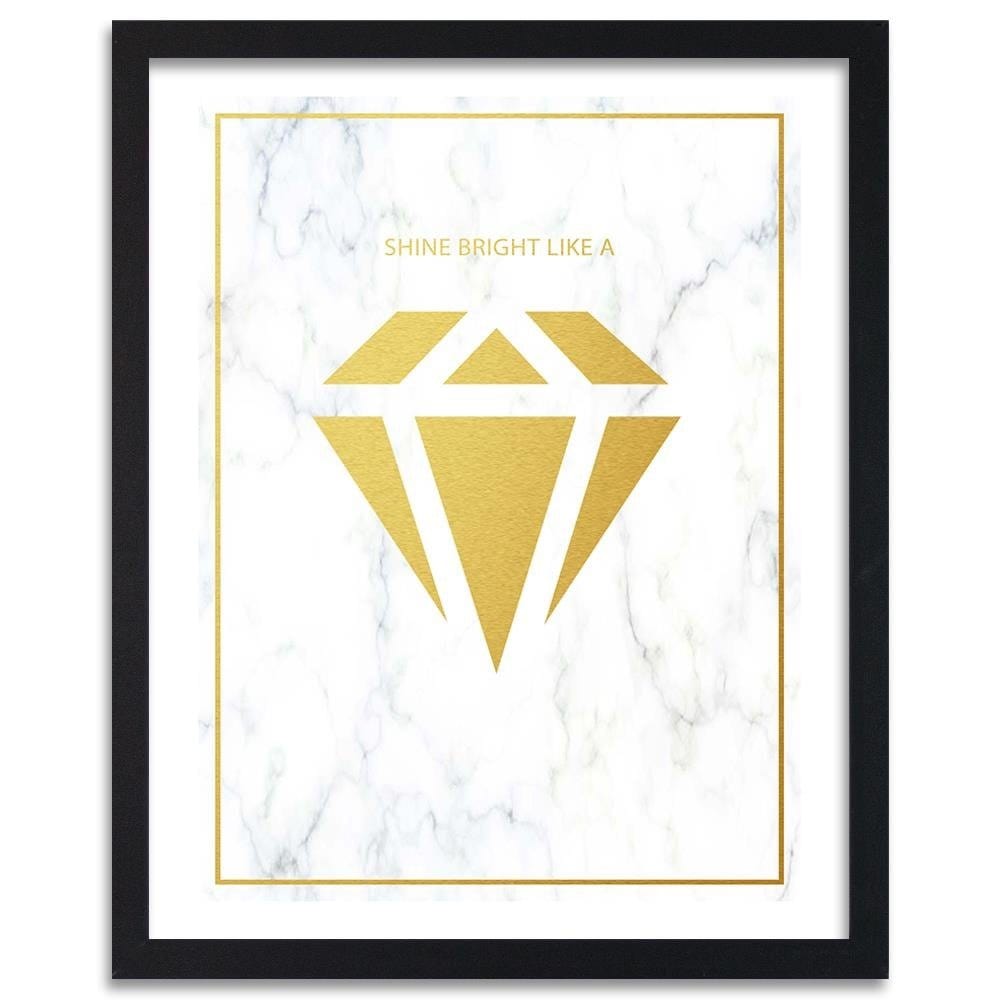 Glezna melnā rāmī - Shine Bright Like A Diamond  Home Trends