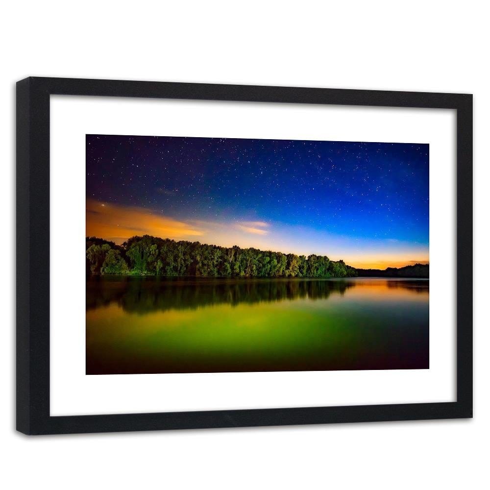 Glezna melnā rāmī - Stars Over The Lake 4  Home Trends