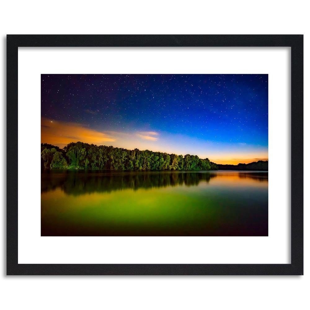 Glezna melnā rāmī - Stars Over The Lake 4  Home Trends