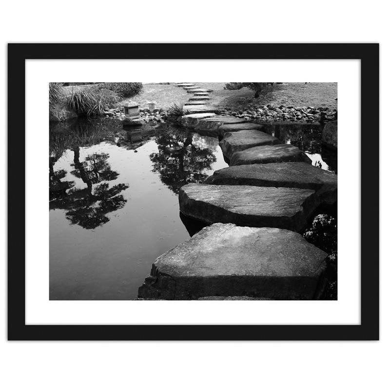 Glezna melnā rāmī - Stone bridge  Home Trends