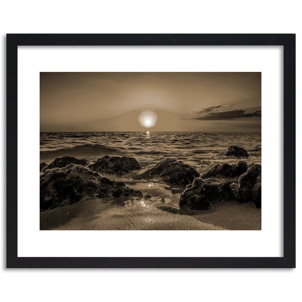 Glezna melnā rāmī - Sunset At The Seaside 1  Home Trends