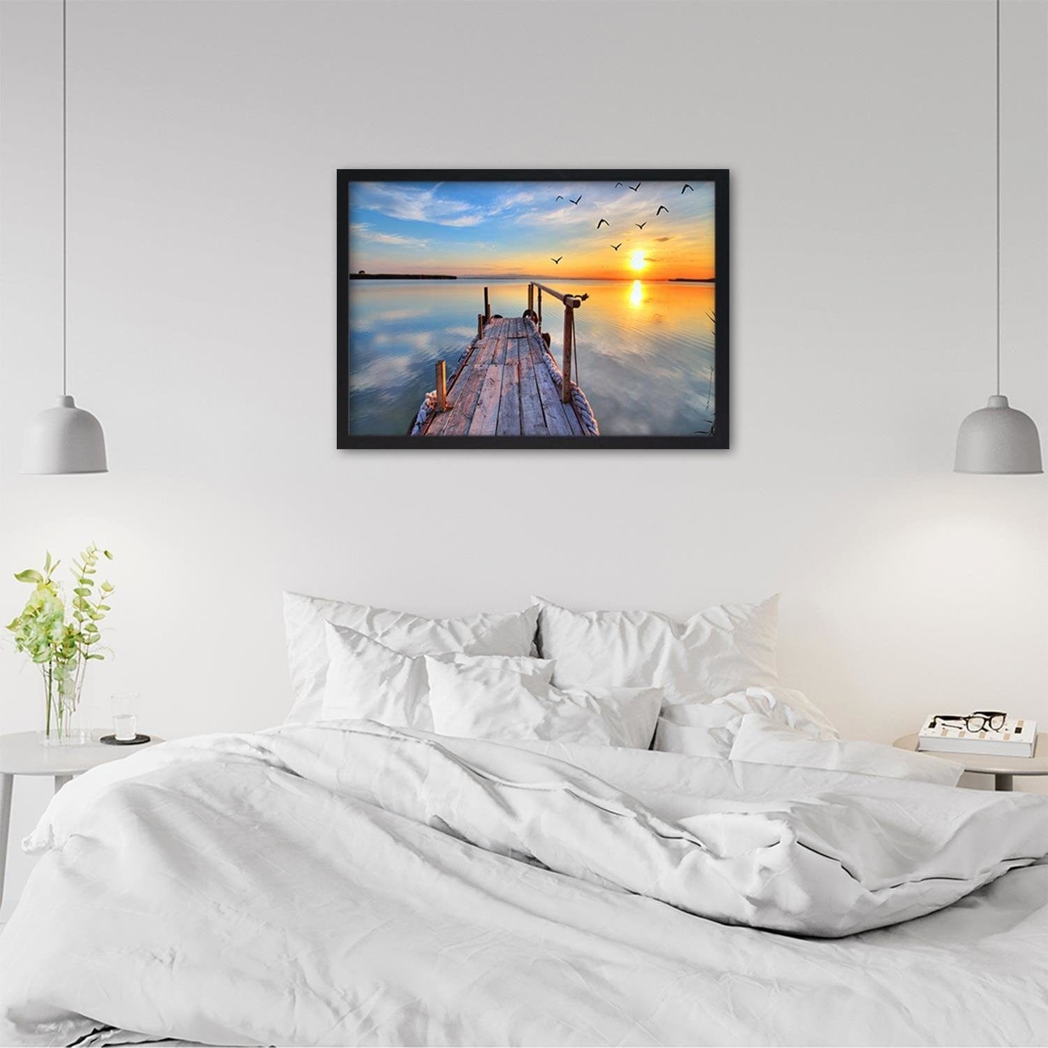 Glezna melnā rāmī - Sunset Over The Bridge 2  Home Trends