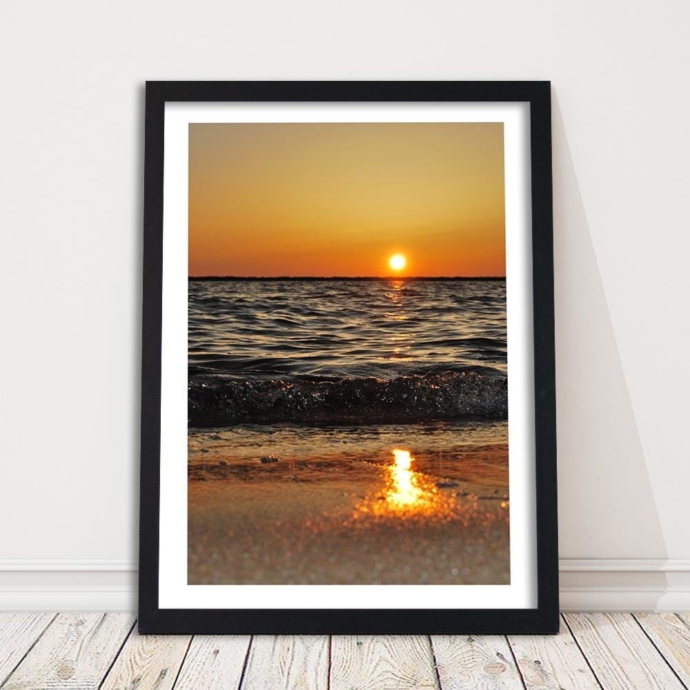 Glezna melnā rāmī - Sunset Over The Sea 2  Home Trends
