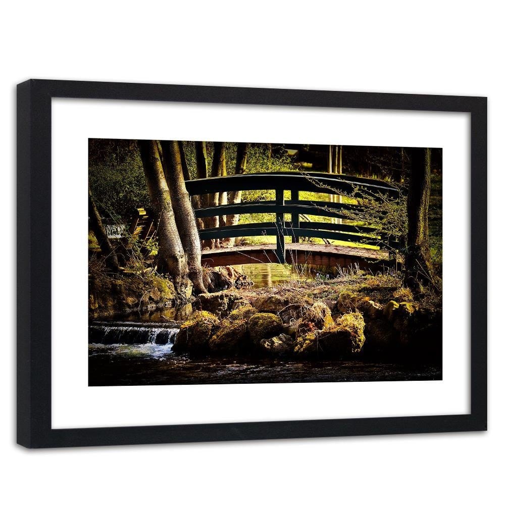 Glezna melnā rāmī - The Bridge Over The River  Home Trends