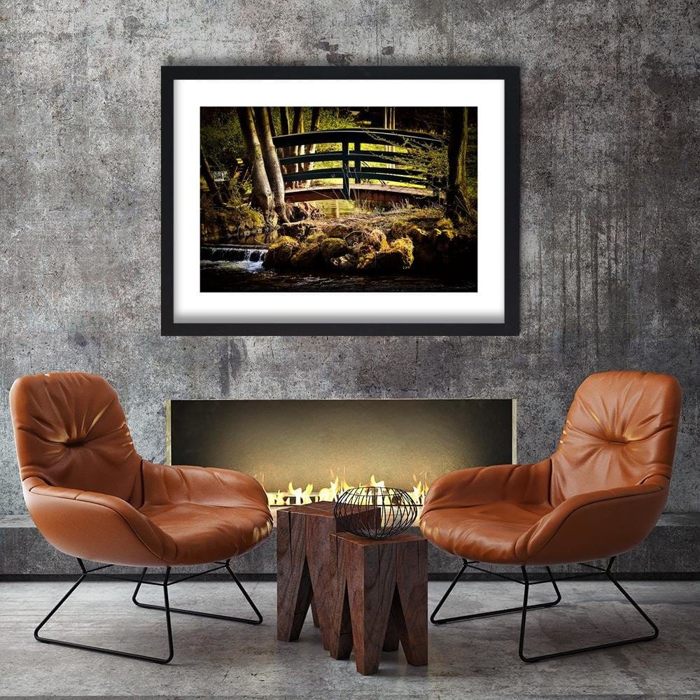 Glezna melnā rāmī - The Bridge Over The River  Home Trends