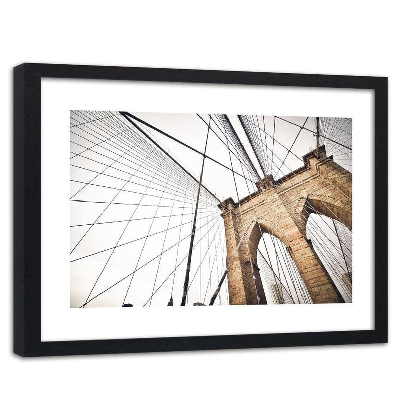Glezna melnā rāmī - The Design Of The Brooklyn Bridge  Home Trends