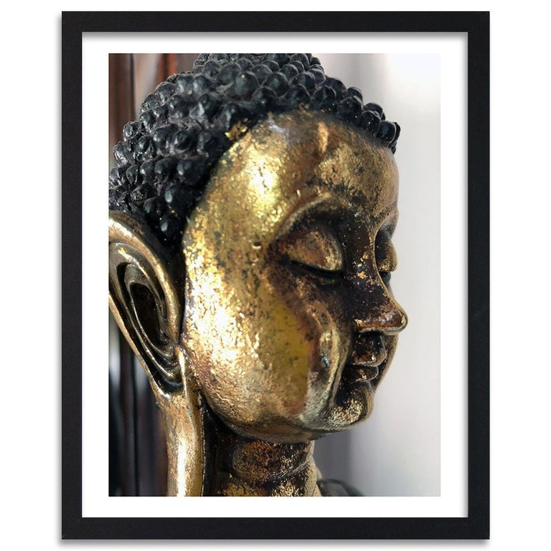 Glezna melnā rāmī - The Face Of The Golden Buddha  Home Trends