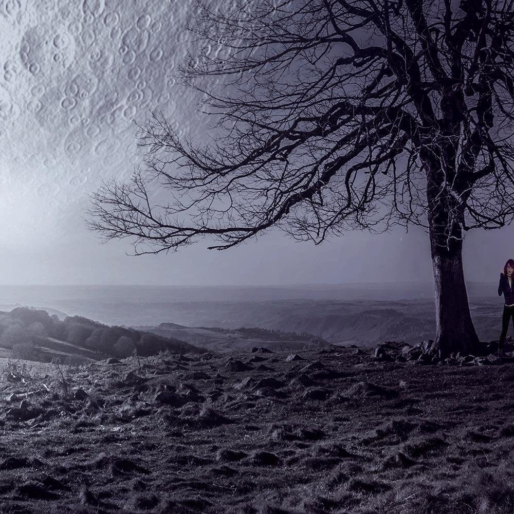 Glezna melnā rāmī - The Huge Moon Above The Earth Fantasy  Home Trends