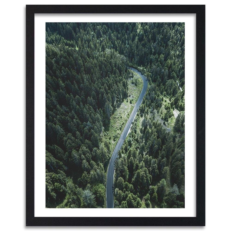 Glezna melnā rāmī - The Road In The Forest  Home Trends