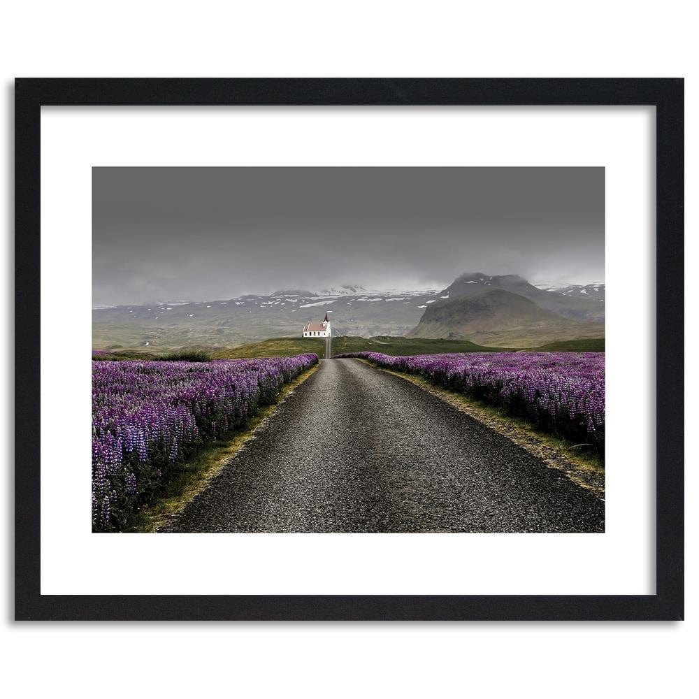 Glezna melnā rāmī - The Road To The Church  Home Trends