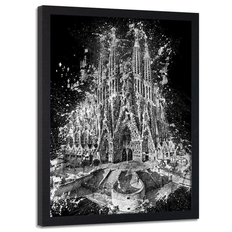 Glezna melnā rāmī - The Sagrada Familia In Barcelona  Home Trends