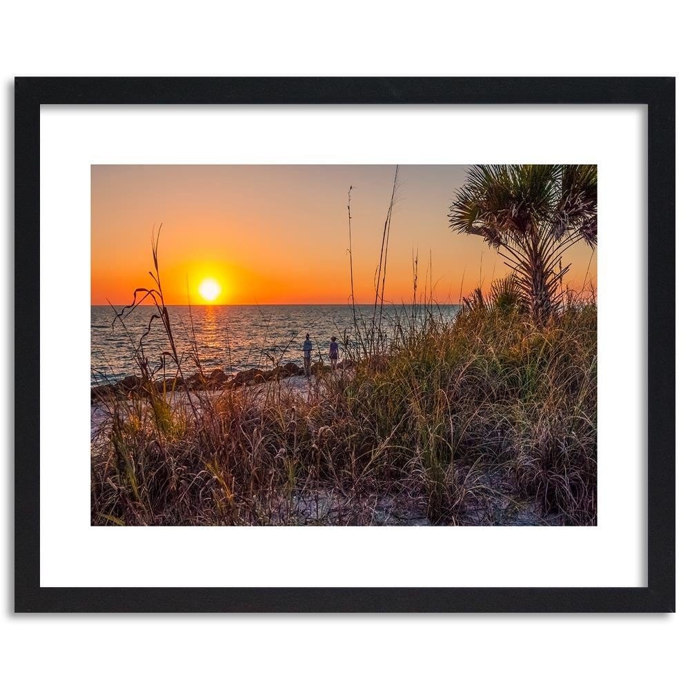 Glezna melnā rāmī - The Sea At Sunset  Home Trends