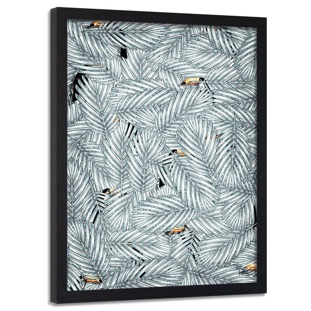 Glezna melnā rāmī - Toucan Image Animal Print Grey  Home Trends