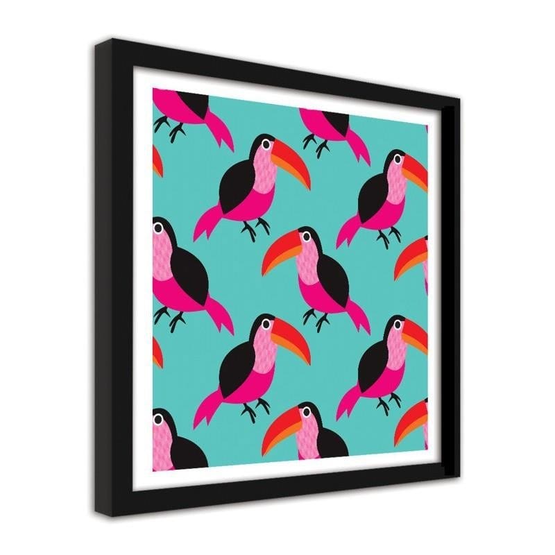Glezna melnā rāmī - Toucans  Home Trends
