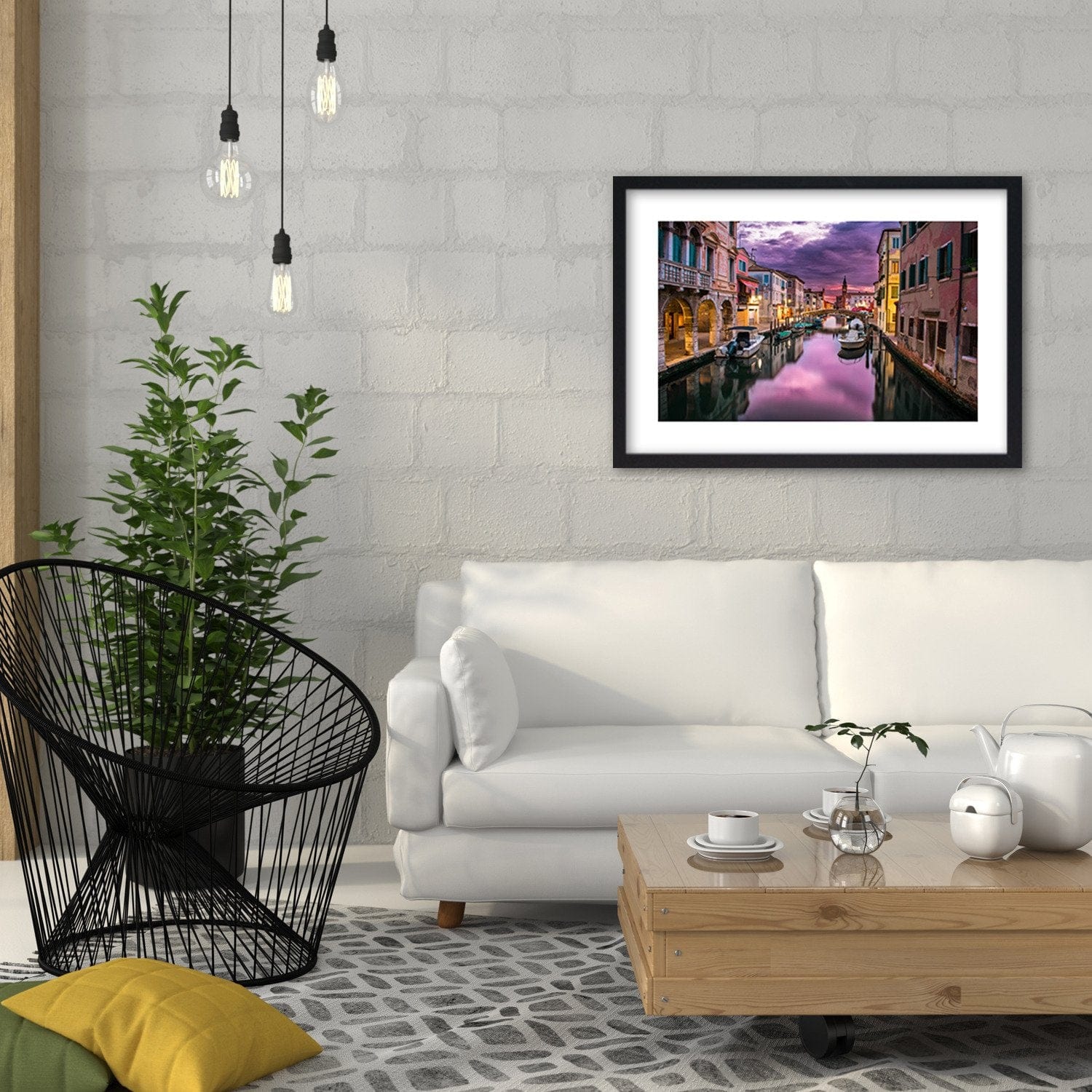 Glezna melnā rāmī - Venetian Dawn  Home Trends