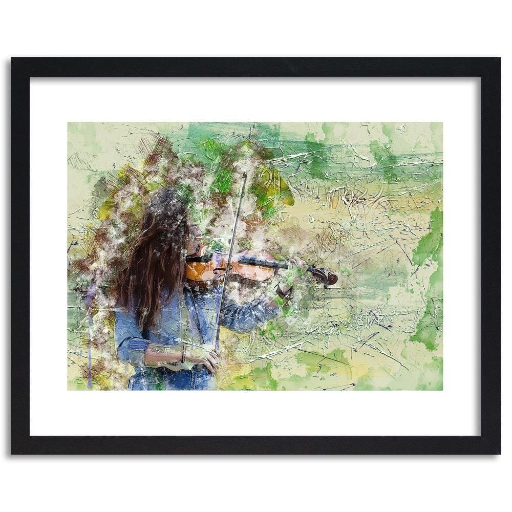 Glezna melnā rāmī - Violinist Abstraction  Home Trends