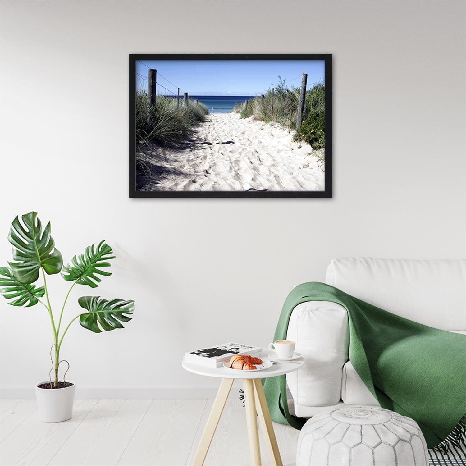 Glezna melnā rāmī - Way To The Beach  Home Trends