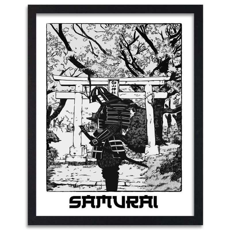 Glezna melnā rāmī - White Samurai  Home Trends