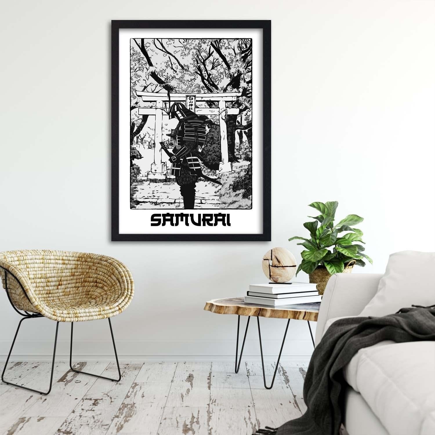 Glezna melnā rāmī - White Samurai  Home Trends