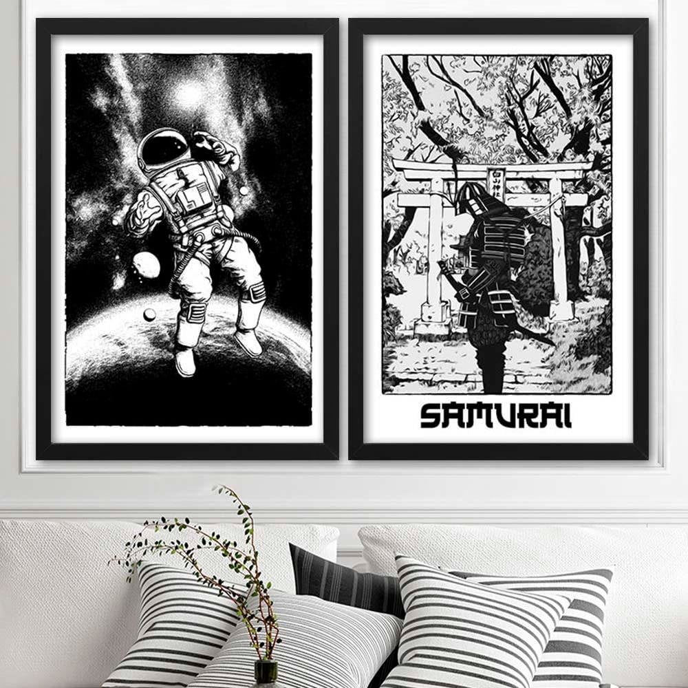 Glezna melnā rāmī - White Samurai  Home Trends