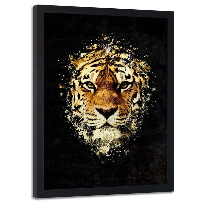 Glezna melnā rāmī - Wild Tiger  Home Trends