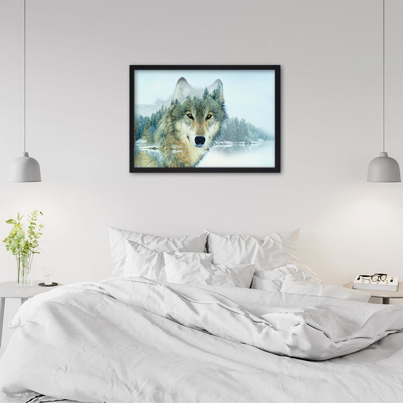 Glezna melnā rāmī - Wild Wolf  Home Trends
