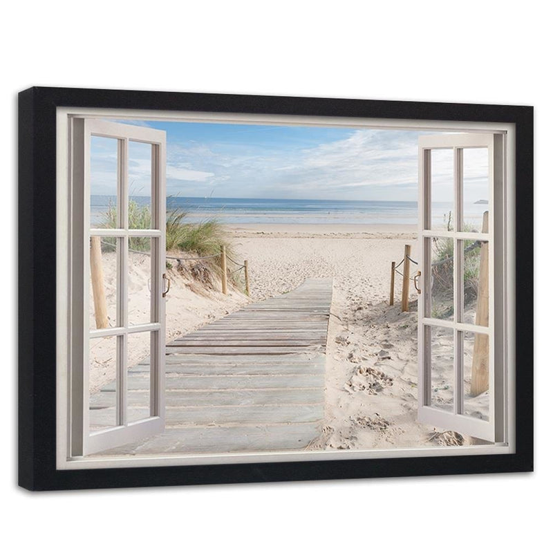 Glezna melnā rāmī - Window To The Beach  Home Trends
