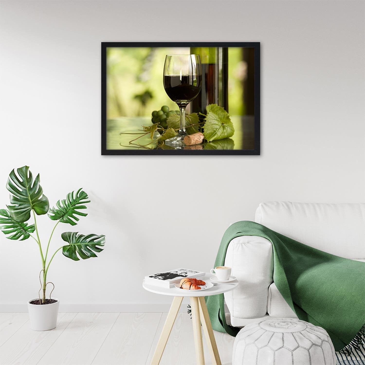 Glezna melnā rāmī - Wine And Herbs  Home Trends