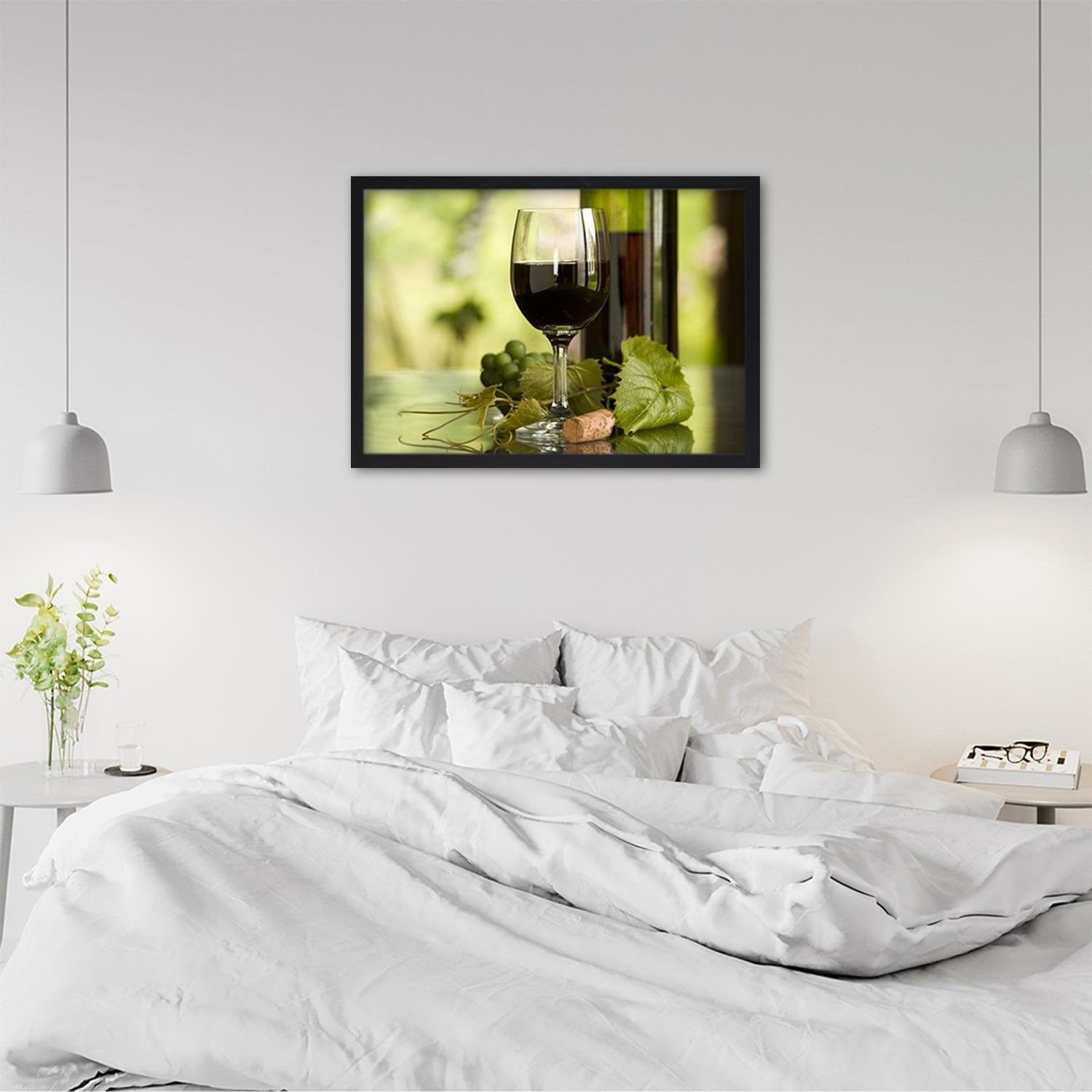 Glezna melnā rāmī - Wine And Herbs  Home Trends