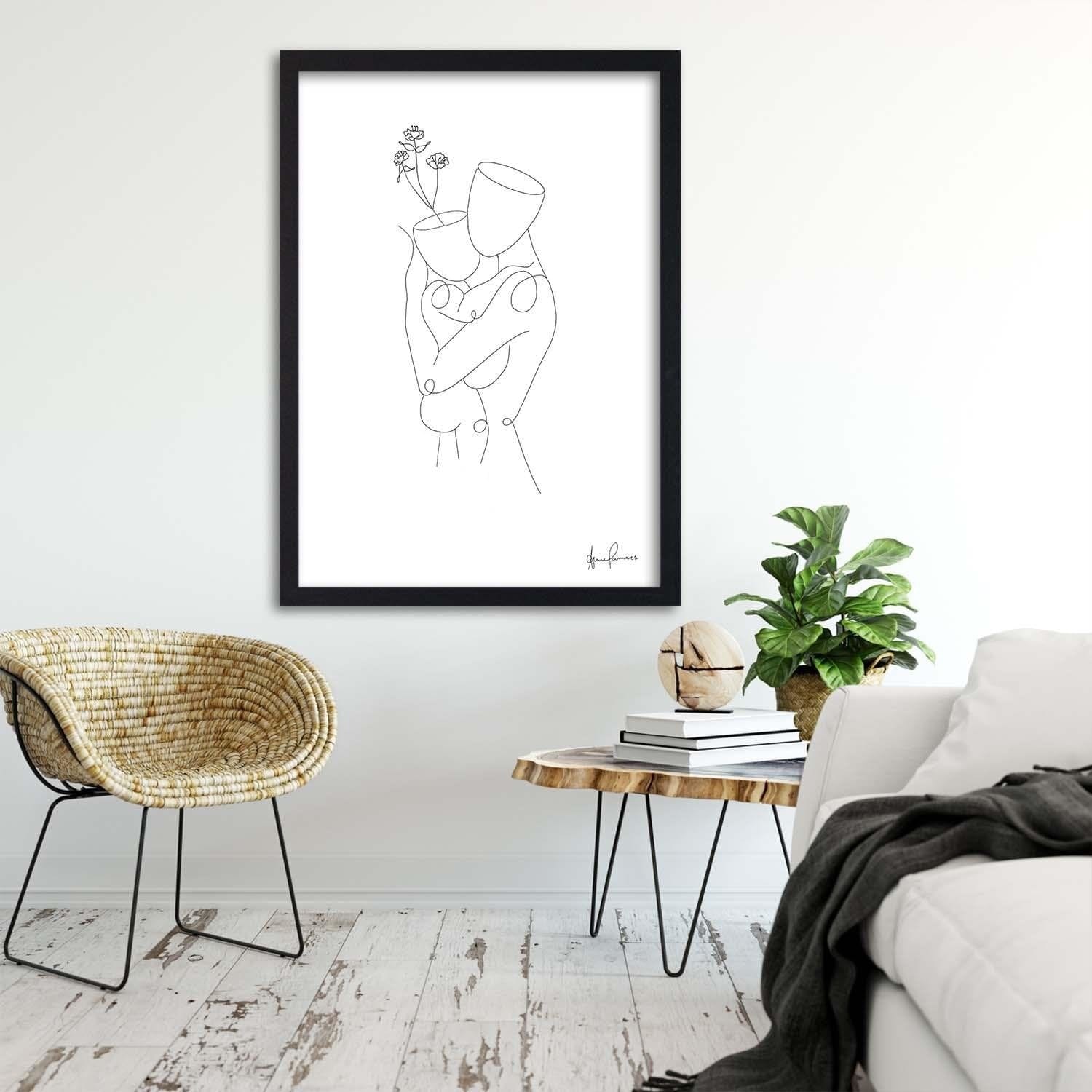 Glezna melnā rāmī - Woman And The Child  Home Trends