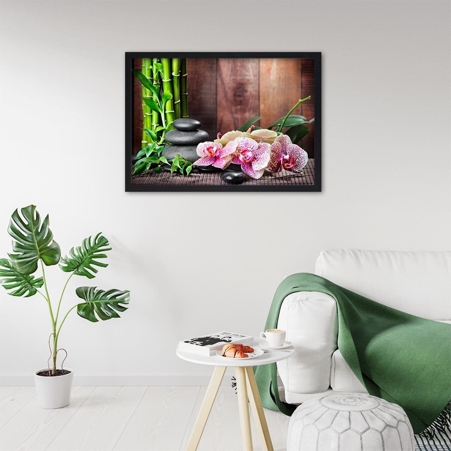 Glezna melnā rāmī - Zen Motif  Home Trends