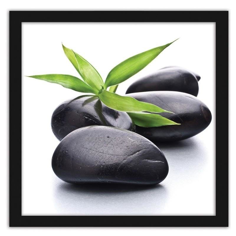 Glezna melnā rāmī - Zen pebbles and leaves  Home Trends