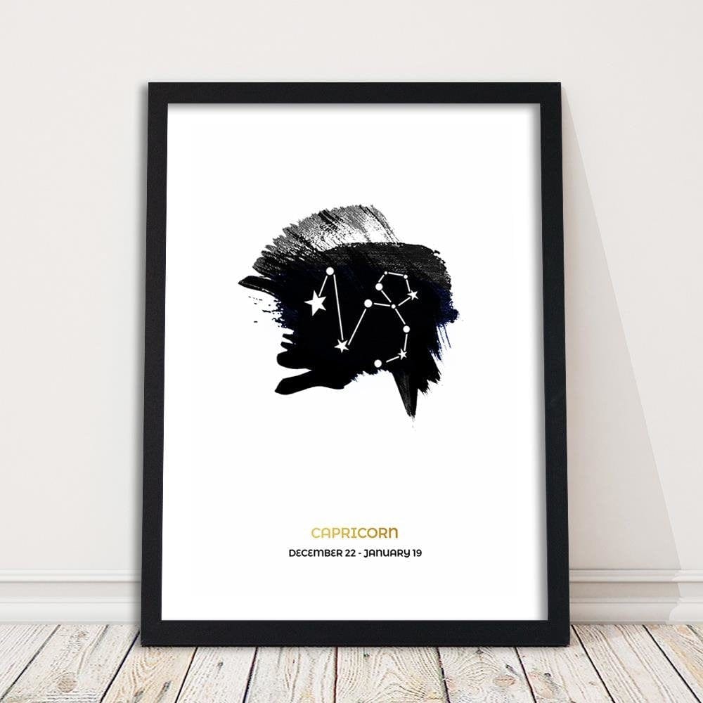 Glezna melnā rāmī - Zodiac Sign Capricorn  Home Trends