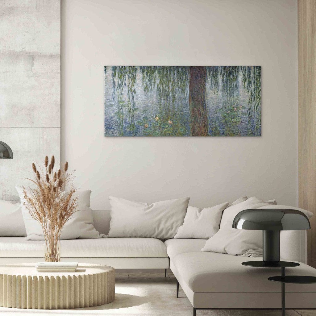 Gleznas reprodukcija - Claude Monet - Waterlilies: Morning with Weeping Willows, detail of the left section G-ART